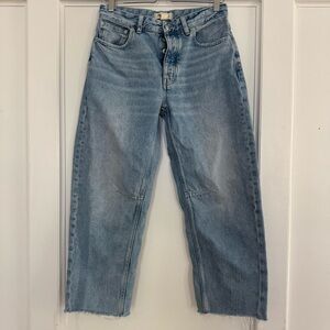 Madewell The Darted Barrel-leg Jean 100% Cotton Raw Hem